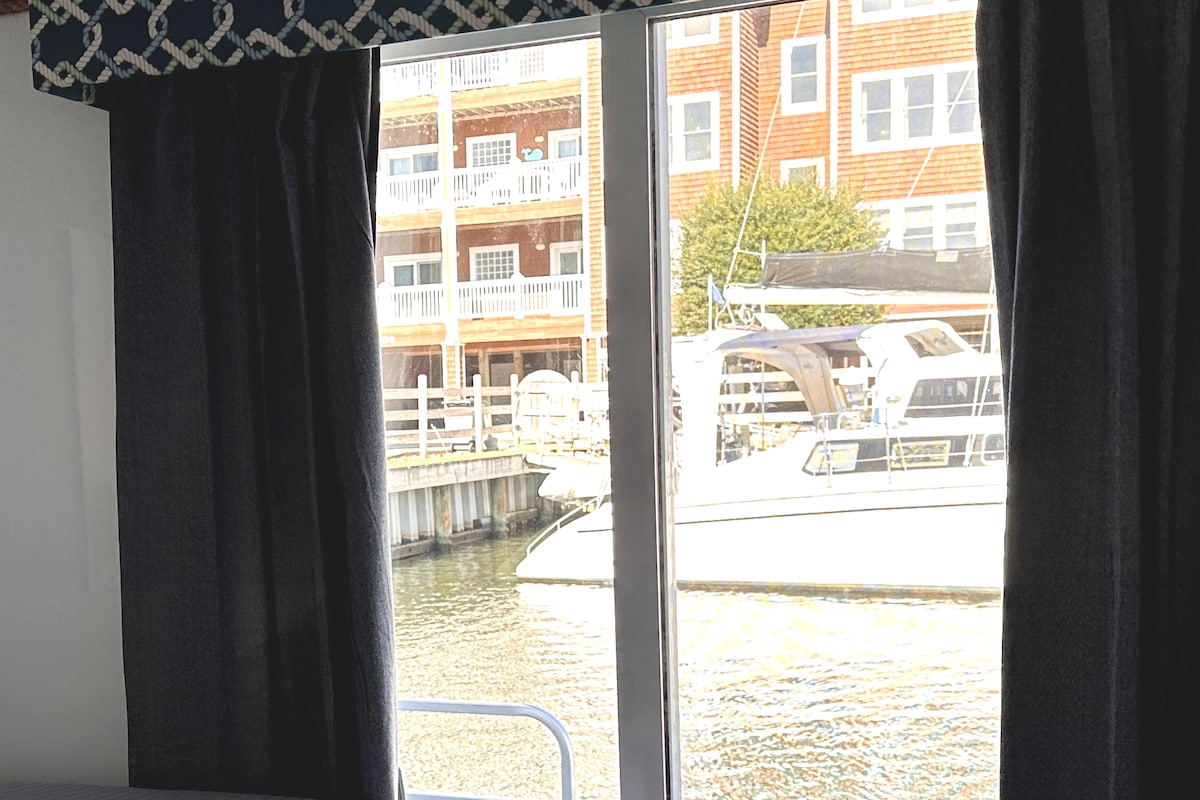 View of the marina from the bed! 