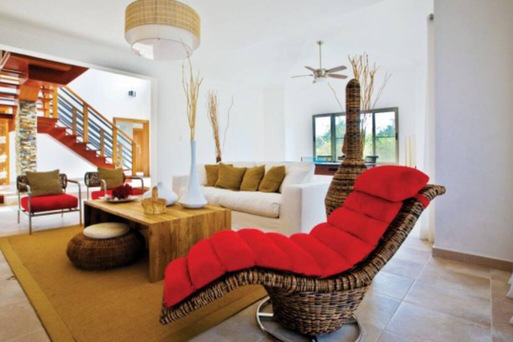 Living Room with pool table