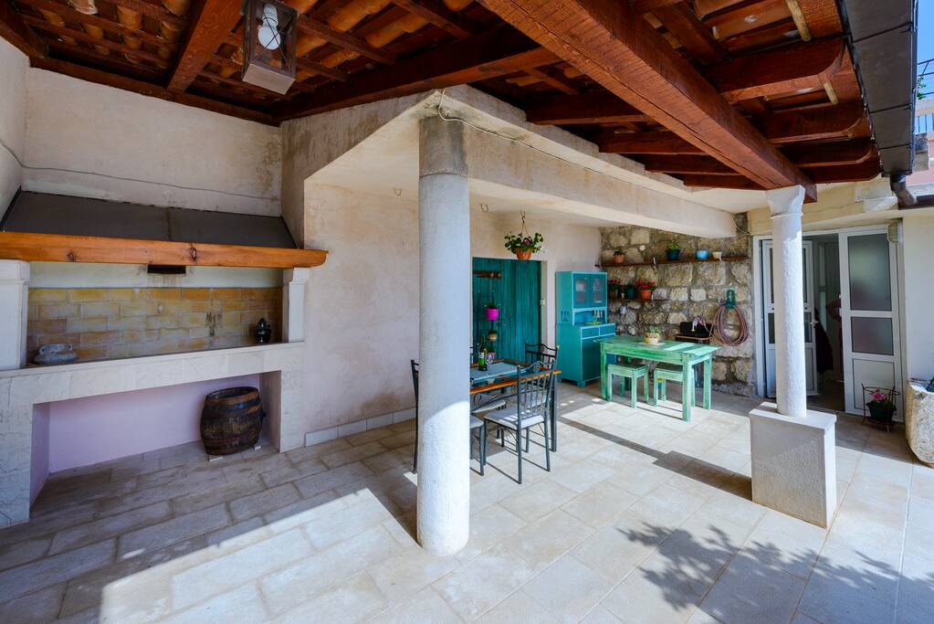 Patio furnished for outdoor dining