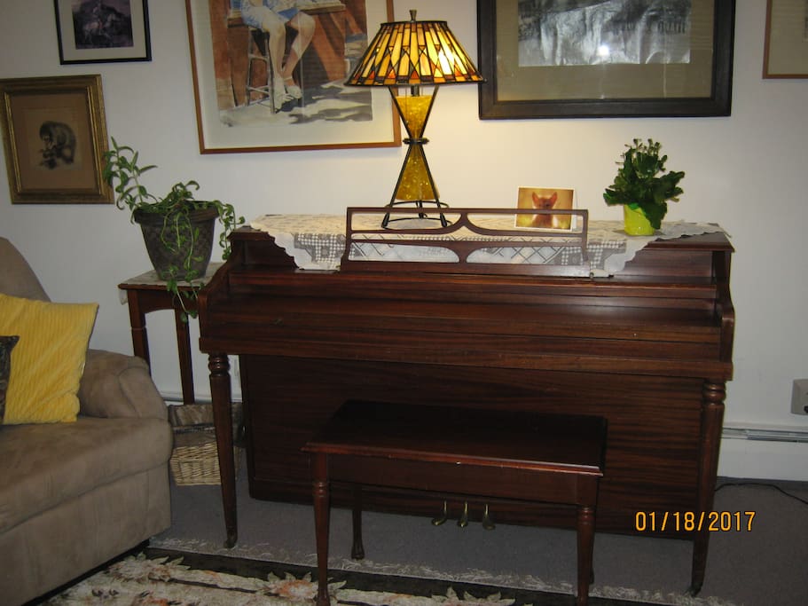 Come play the piano located in the living room.