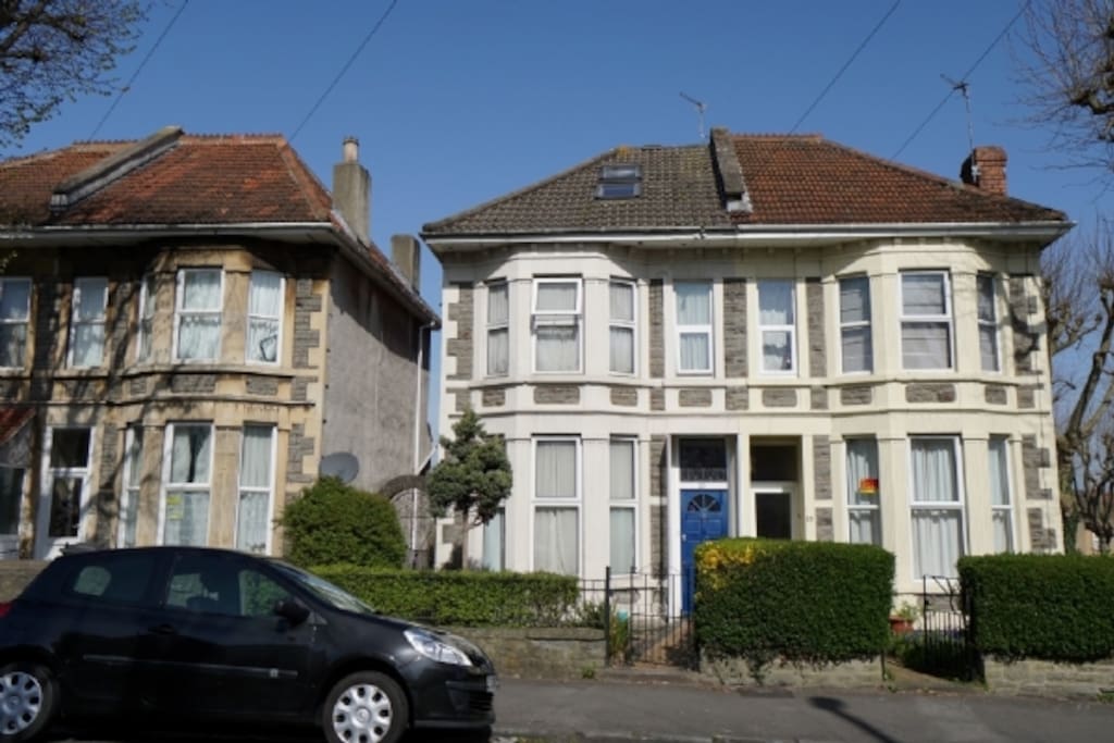 Front of house (left house)