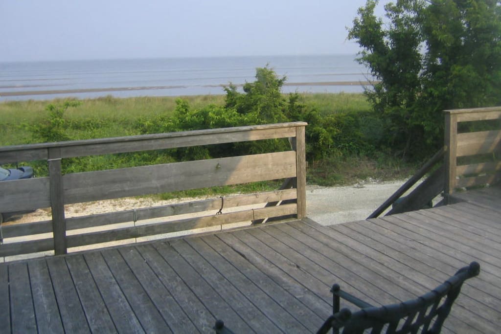 Dune and Delaware Bay from cottage deck