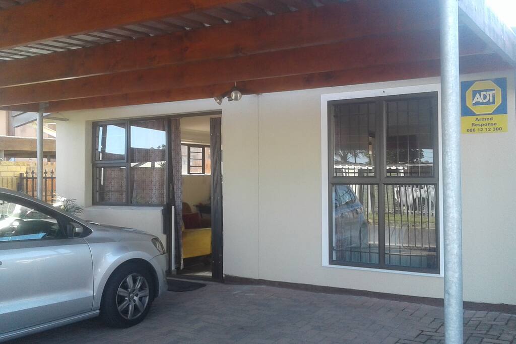 private entrance, covered parking