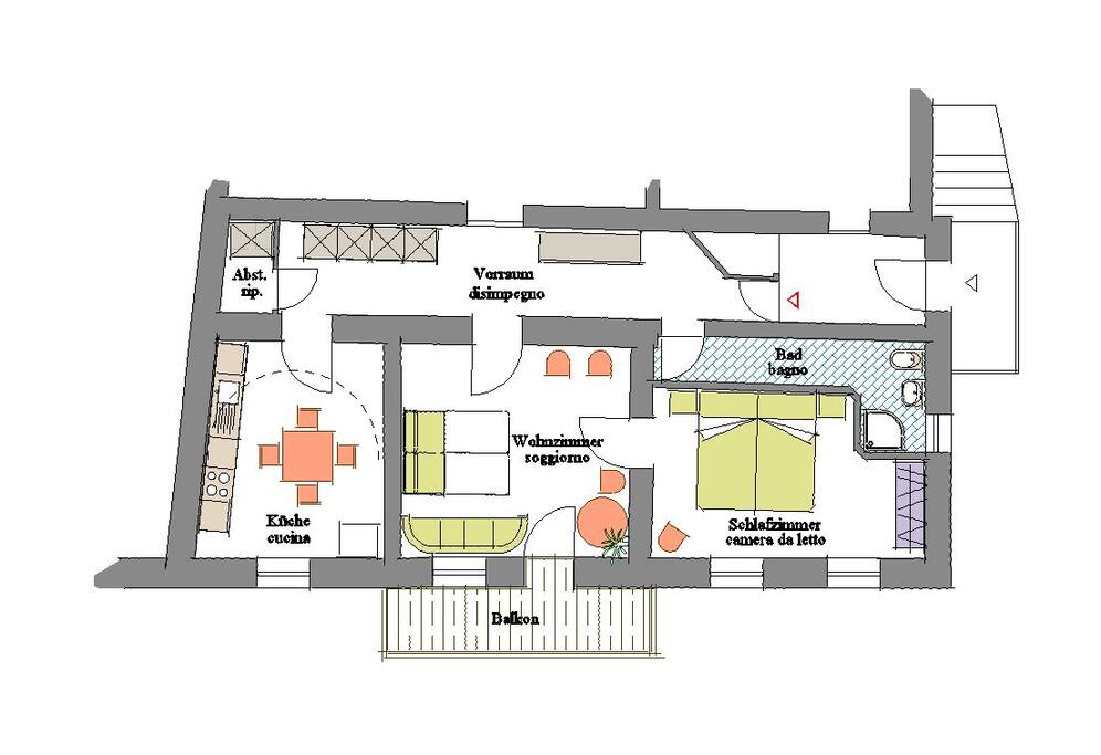 Grundriss der Wohnung - piantina