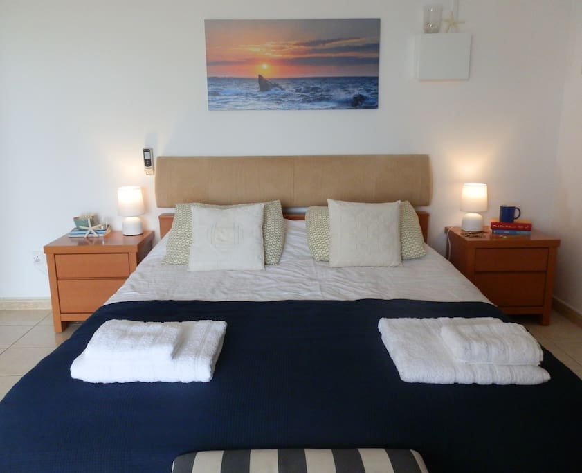 Main bedroom with towels