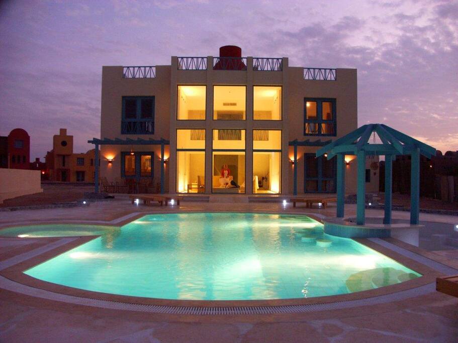 Pool side sunset