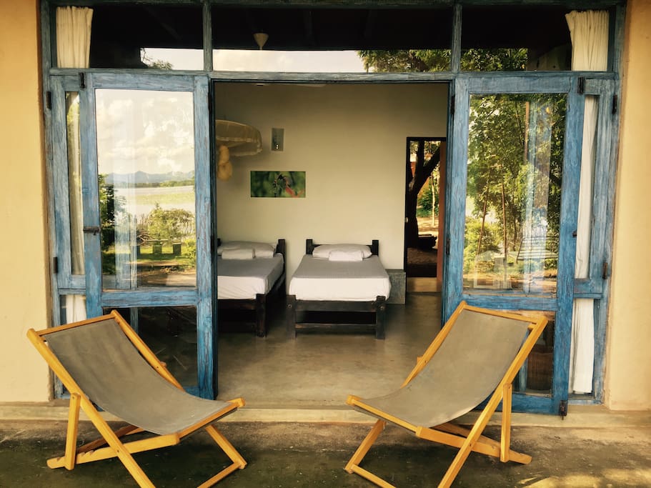 Private seating area and interior of rooms