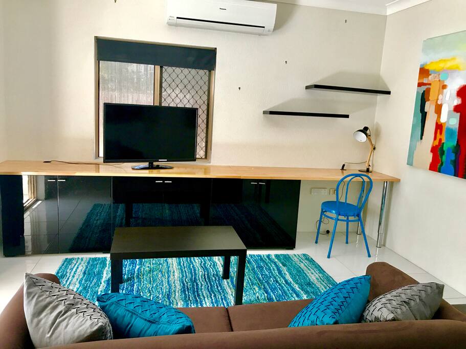 Flat screen TV, free wifi and space to work should you need to bring your laptop.