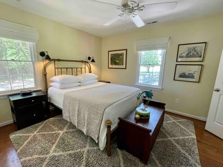First of the three bedrooms - all are small and cozy.