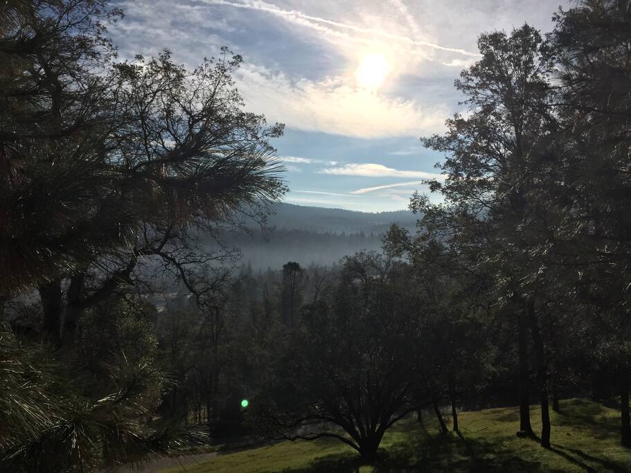 View from front of home across valley in early spring.
