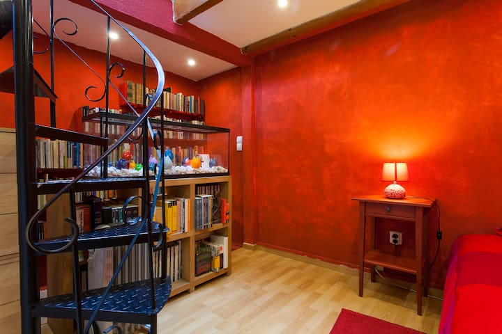 Bedroom at first floor (and staircase to second floor)