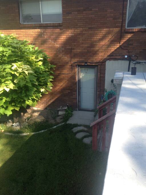 Private entrance around back with keyless entry.