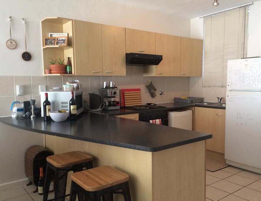 The open plan kitchen