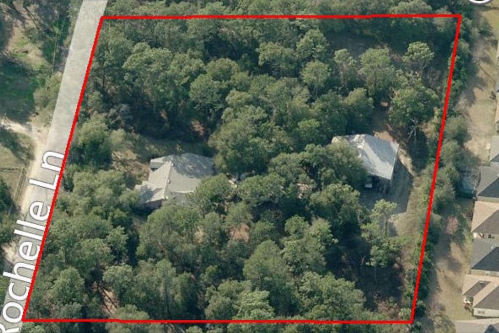Aerial wooded view of Rancho Occiano