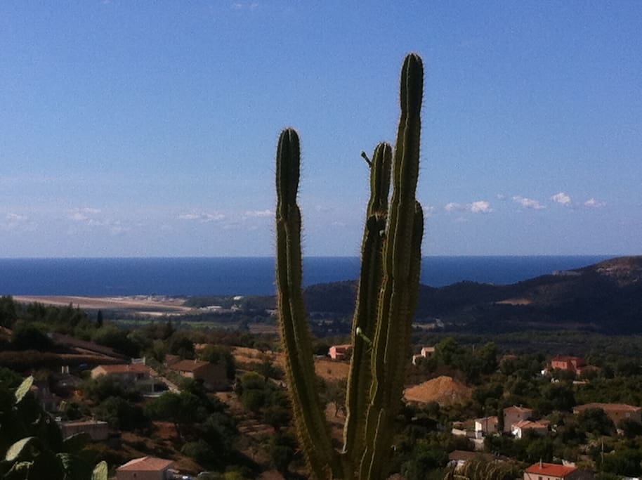 vue sud golfe d Ajaccio depuis la terrasse, les couleurs changent tous les jours