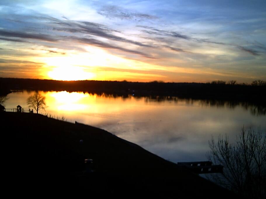 Aerial view of the lake looking West.
