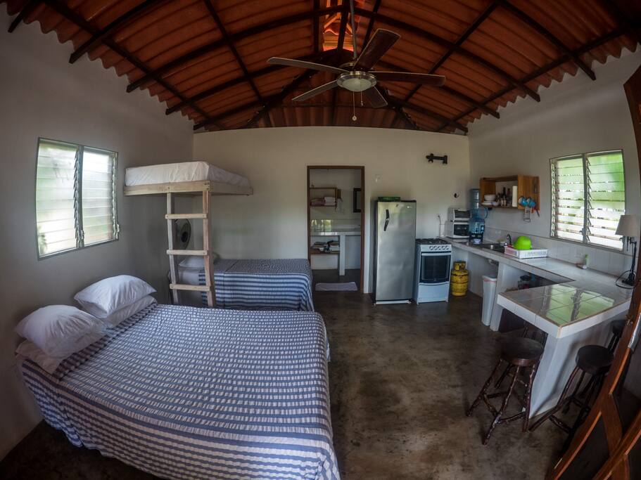 Beds and Kitchen