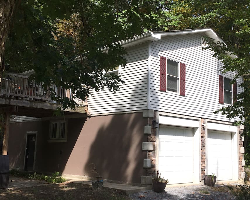 Two bedroom house above a double car garage