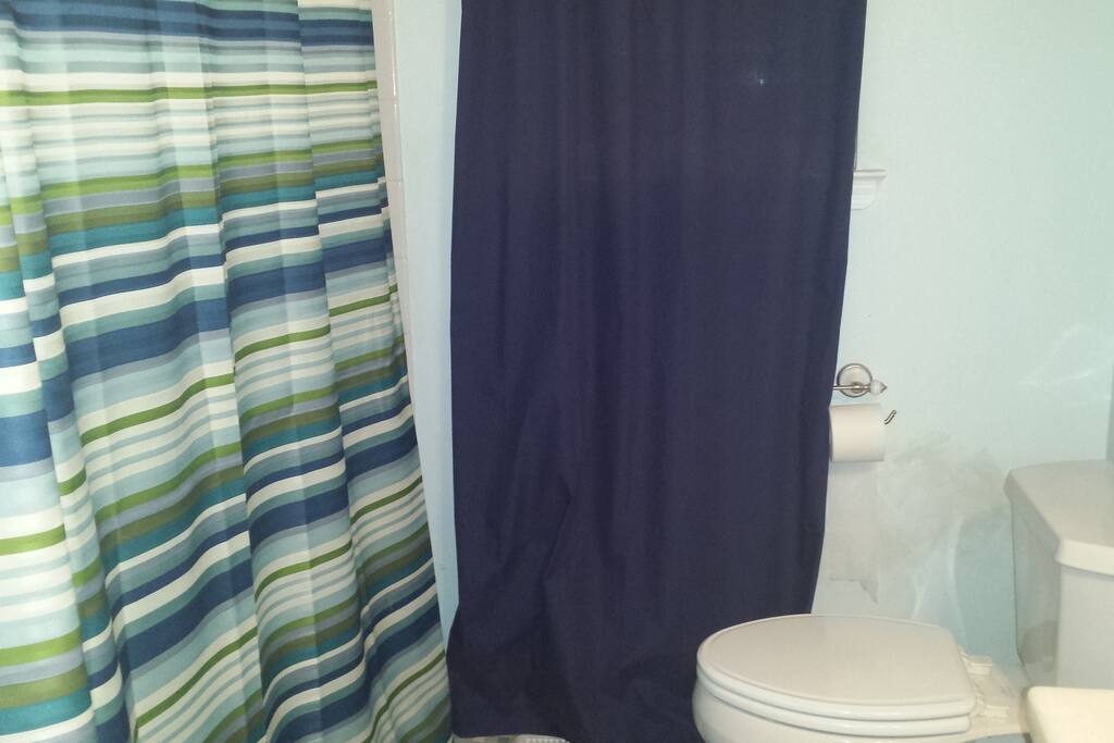Spacious bathroom, includes toiletries for your convenience.