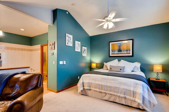 Loft master with king bed.