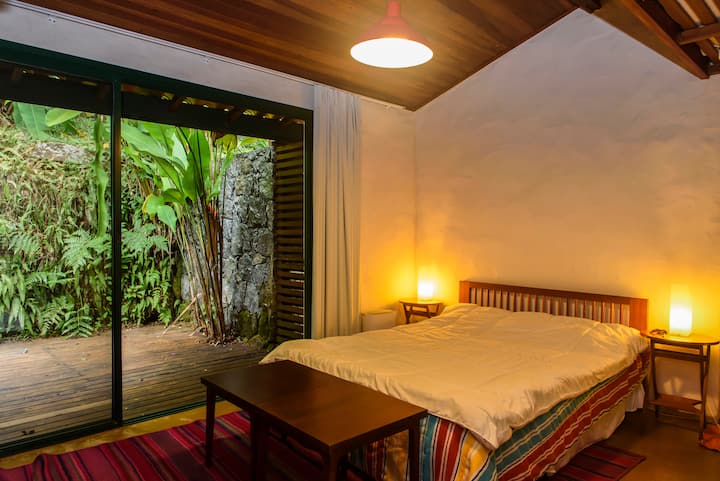 Bedroom 4 (en-suite) with double bed and private deck