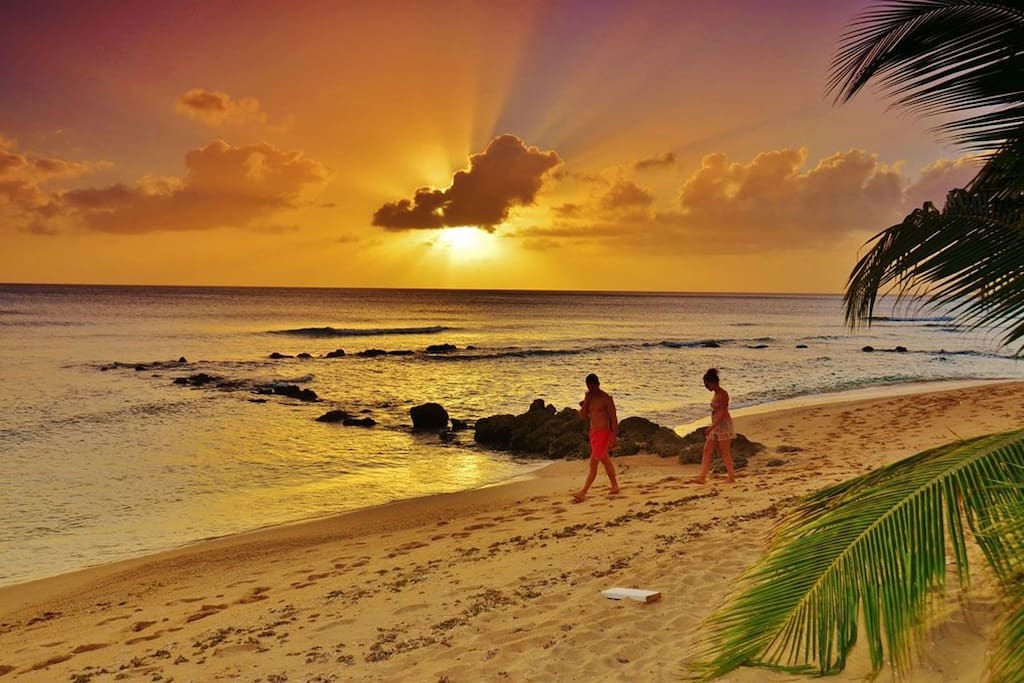 Glorious sunset at Accra Beach.