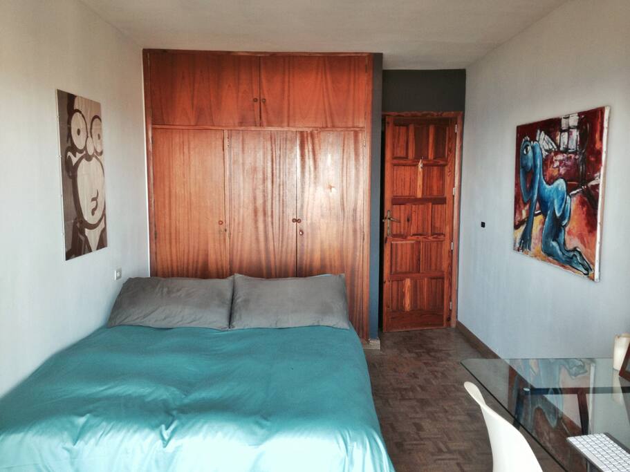 The bedroom seen from the balcony