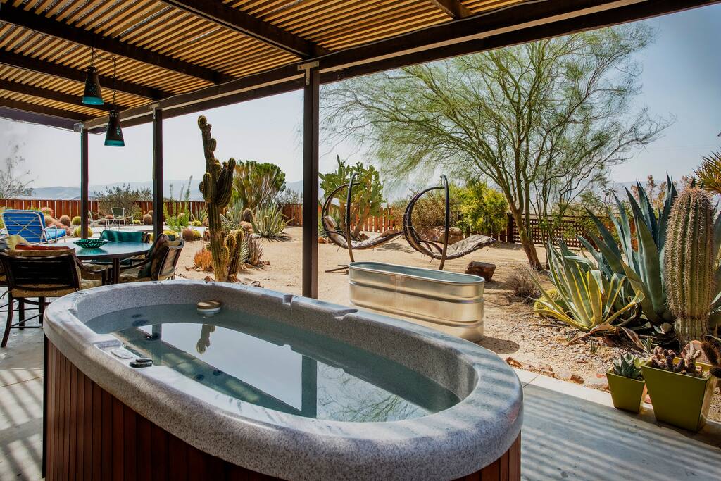 Spa professionally maintained, protected from winds