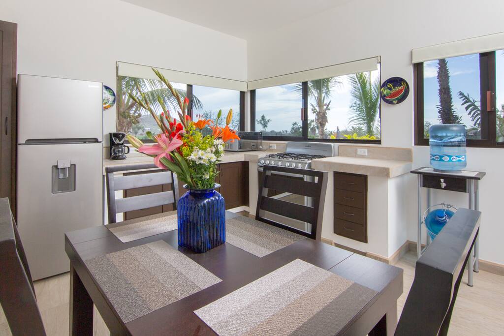 Full kitchen with ocean view