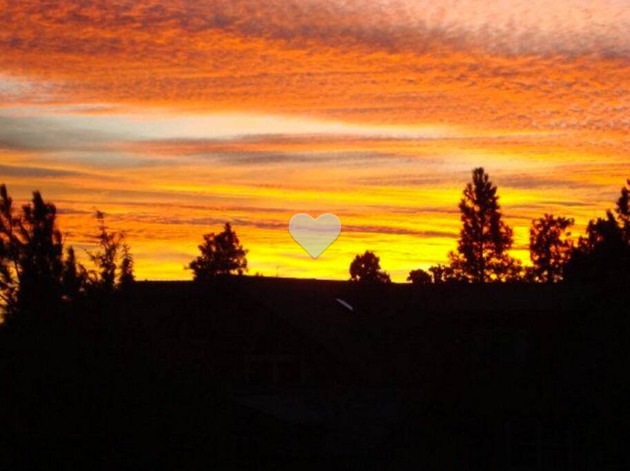 This is the sunrise as seen from the master bed.