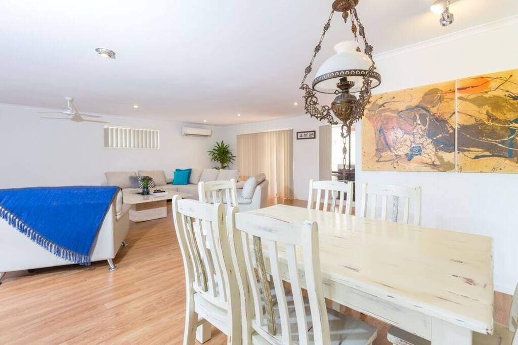 Dining area flows into the lounge room.