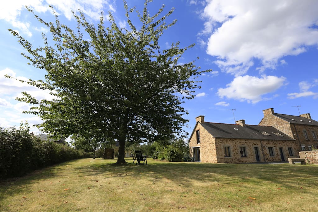 Un magnifique terrain clos engazonné 1500 m2 avec des arbres fruitiers
