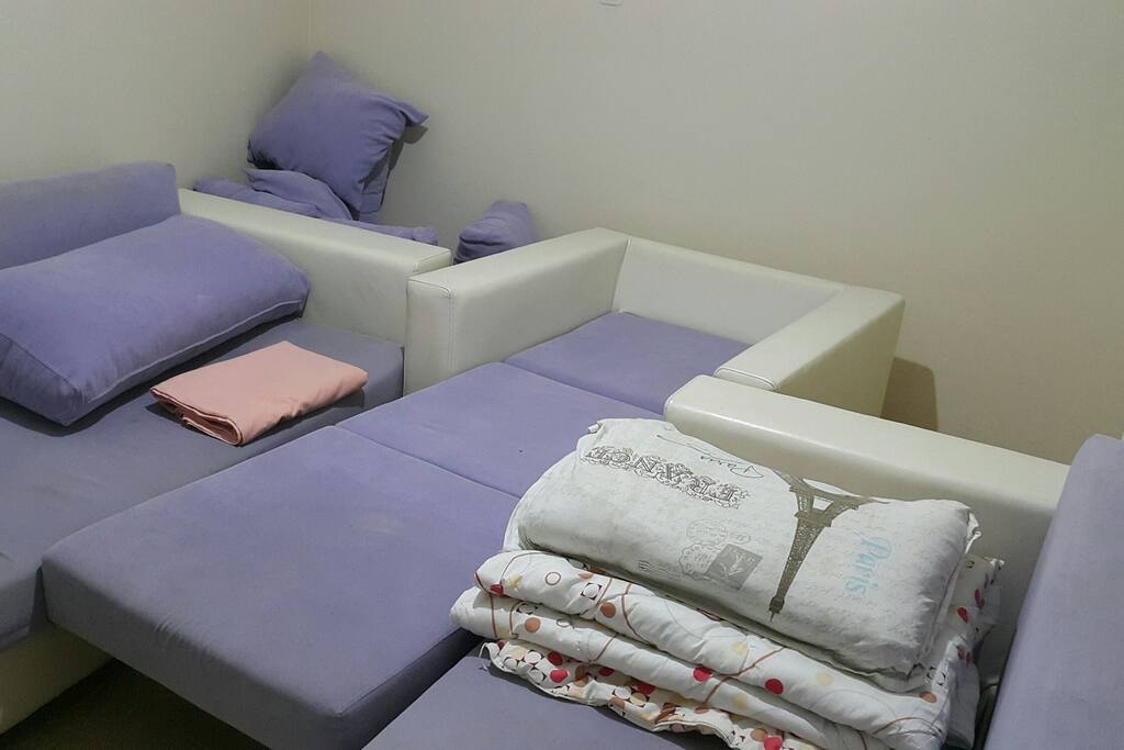 When the single couch is opened
