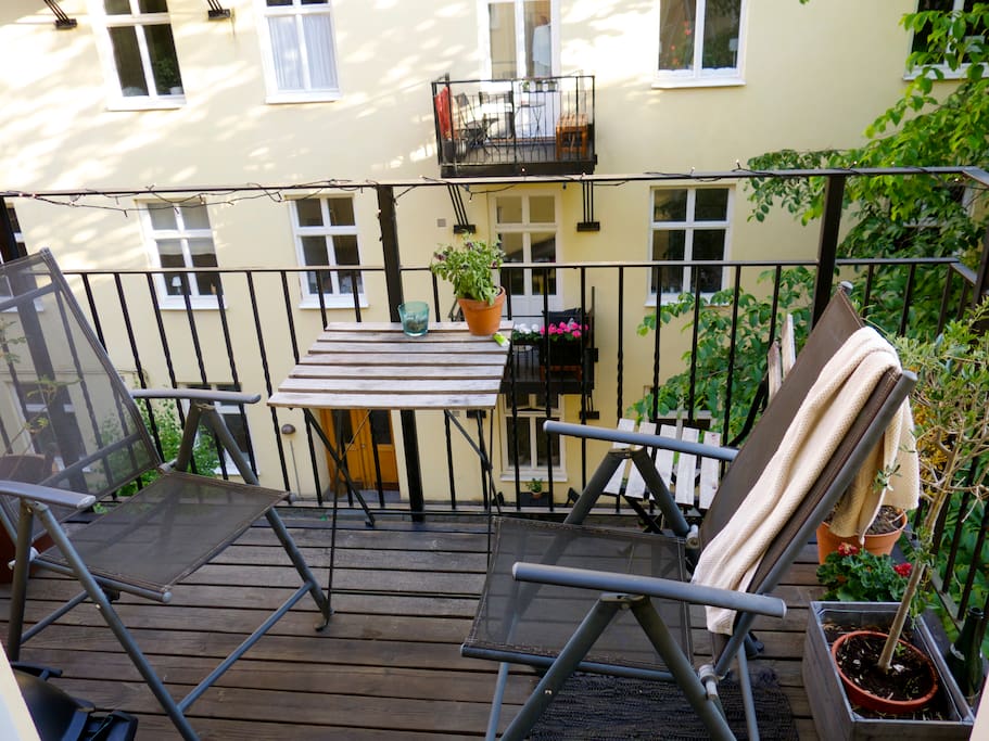 Big balcony with sun from morning to night