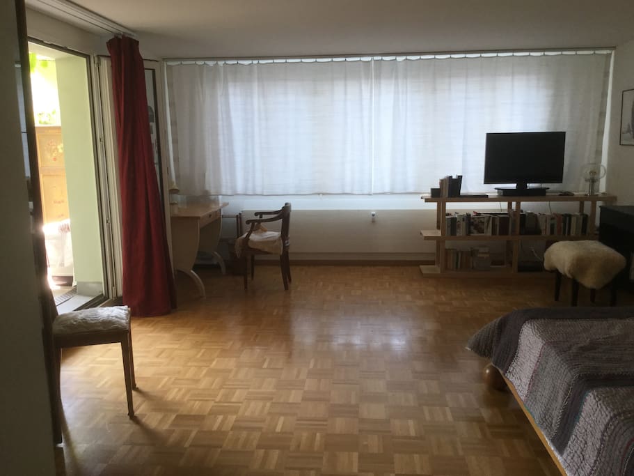 grosses Wohn/Schlafzimmer mit Doppelbett