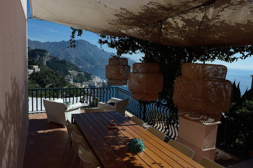 The table on the main terrace, few meters from the kitchen
