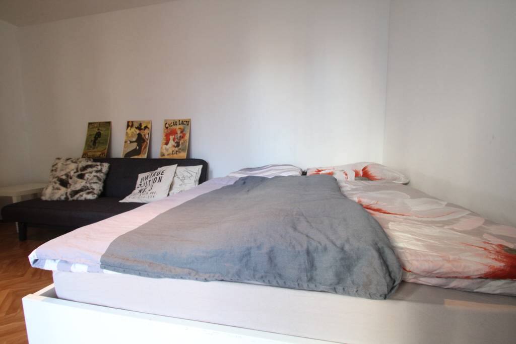 Double bed and sleeping sofa