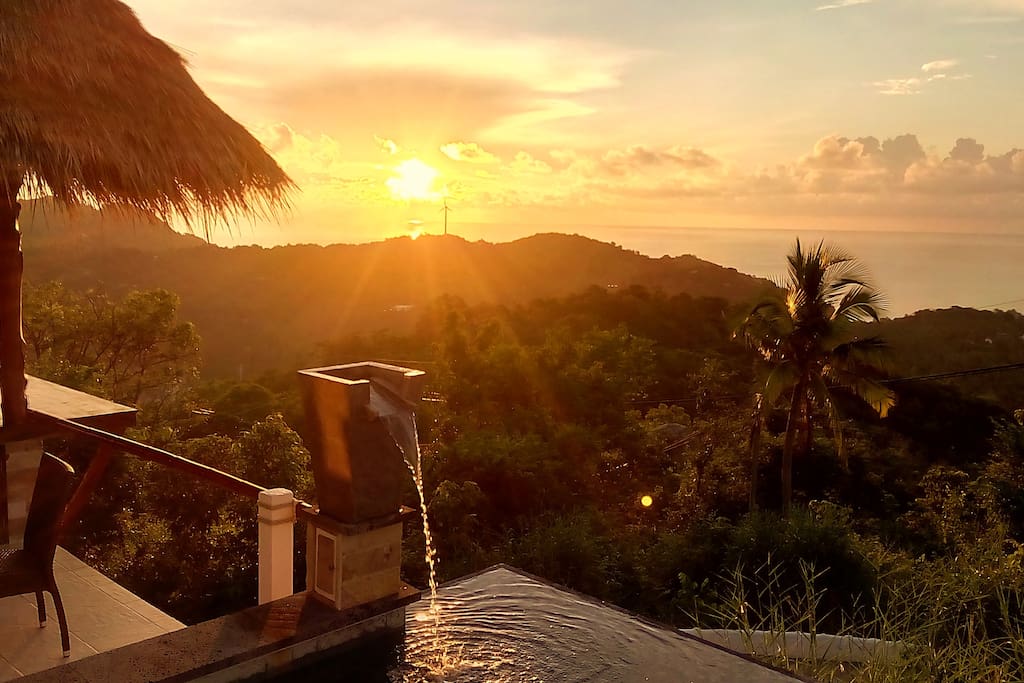 Beautiful sunrise view from your villa