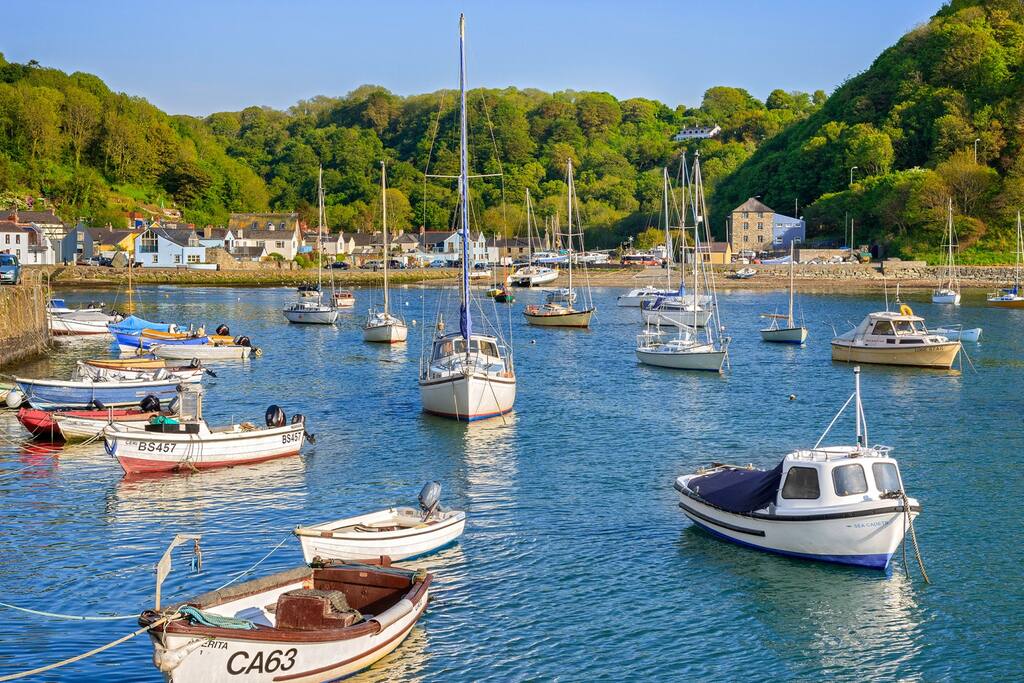 Lower Town Harbour basking in the summer sunshine top left of this picture