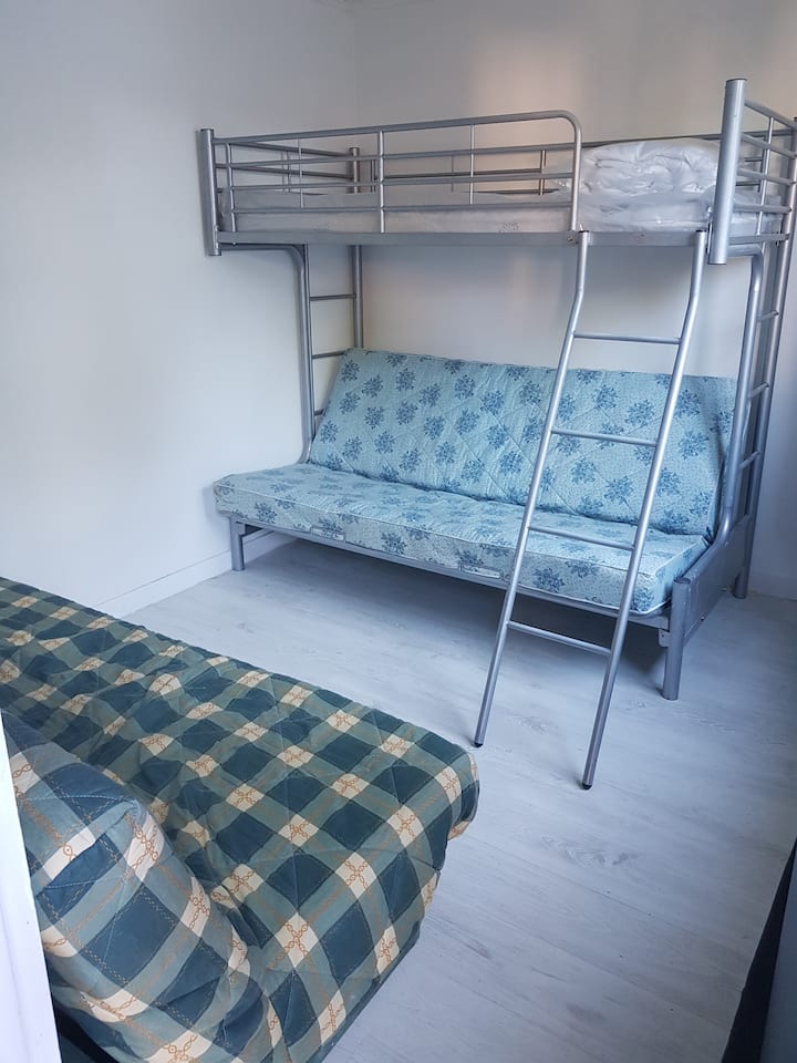 Bedroom in the outbuilding. 