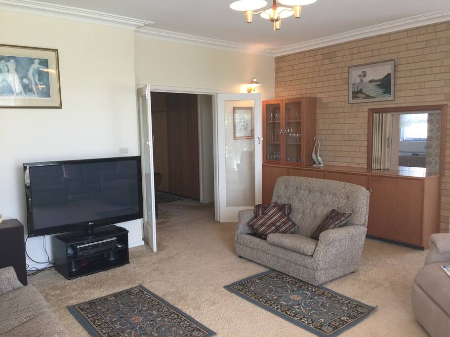 Cosy family area during sunset time, efficient gas heater plus full electric chair