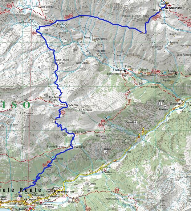 Località di partenza: Borgata Moies (Ceresole Reale - TO) - Rifugio Gran Piano