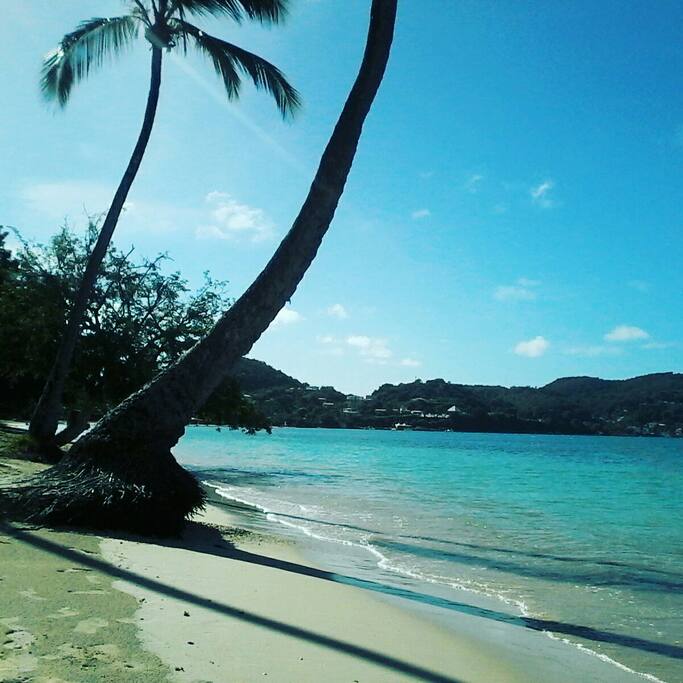 la vue de la fameuse plage des Salines