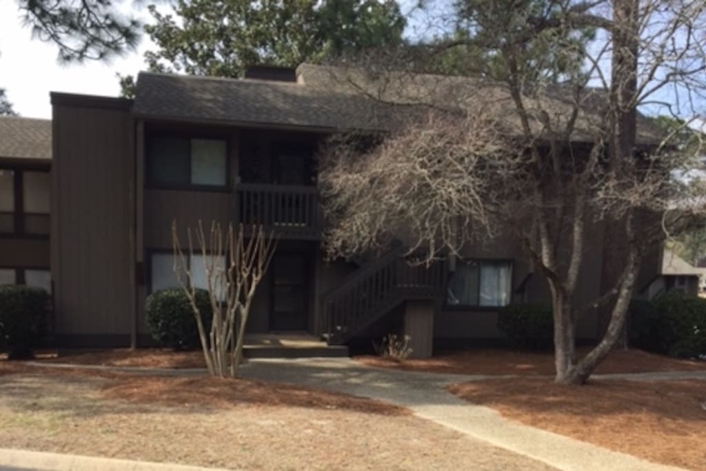 This condo nestled in the trees