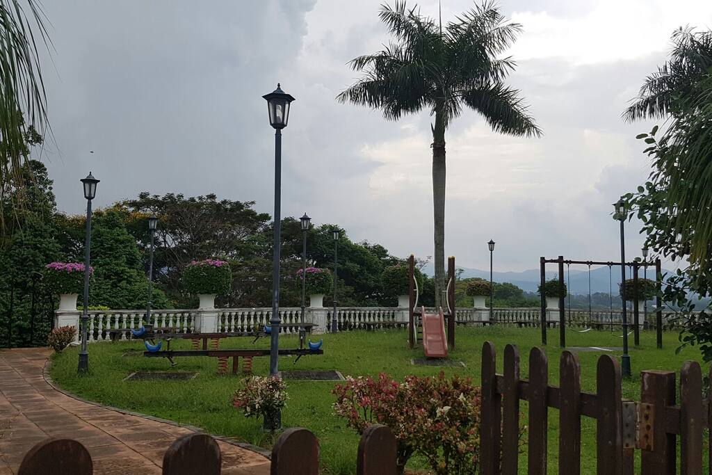 The playground just next to the block