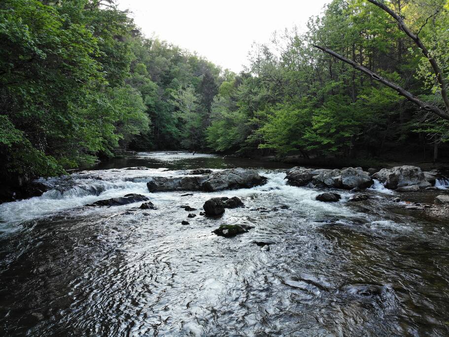 Looking upstream from the cabin