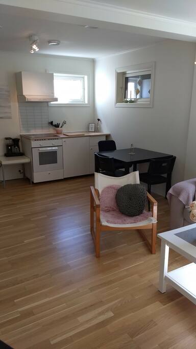 Full kitchen; everything you need if you want to cook