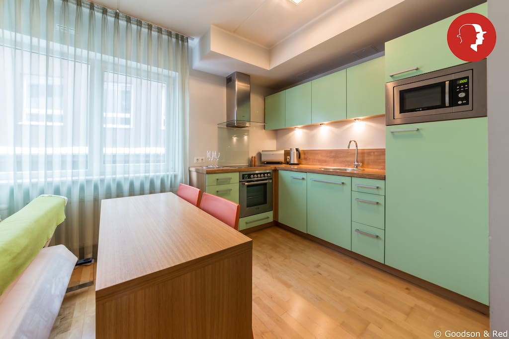Well-equipped kitchen area