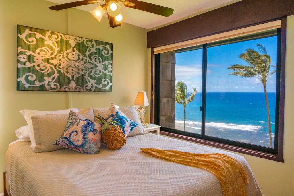 Oceanfront master bedroom at Sealodge C7. Our Sealodge condos all offer awesome views.