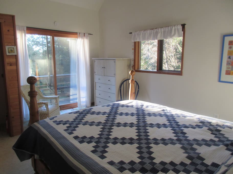 Master bedroom with deck